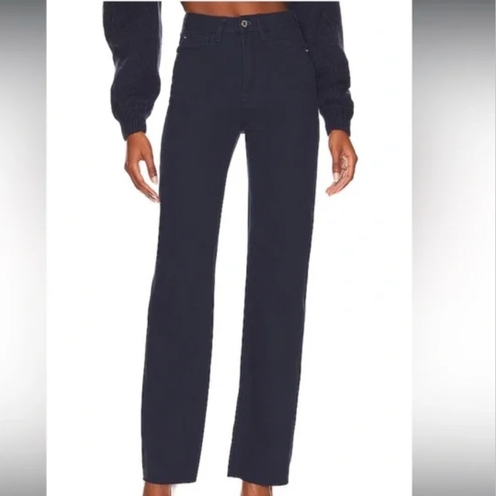 WeWoreWhat High Rise Dad Raw Hem Twill Denim French Navy Size 26 NWT